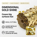 Anderson's Gold Metallic Floral Sheeting, 30 Ft. Parade Float Decoration for Trailers, Parties, Weddings, Proms, Photo Backdrops & Events – Shiny Fringe Garland for Indoor/Outdoor Use