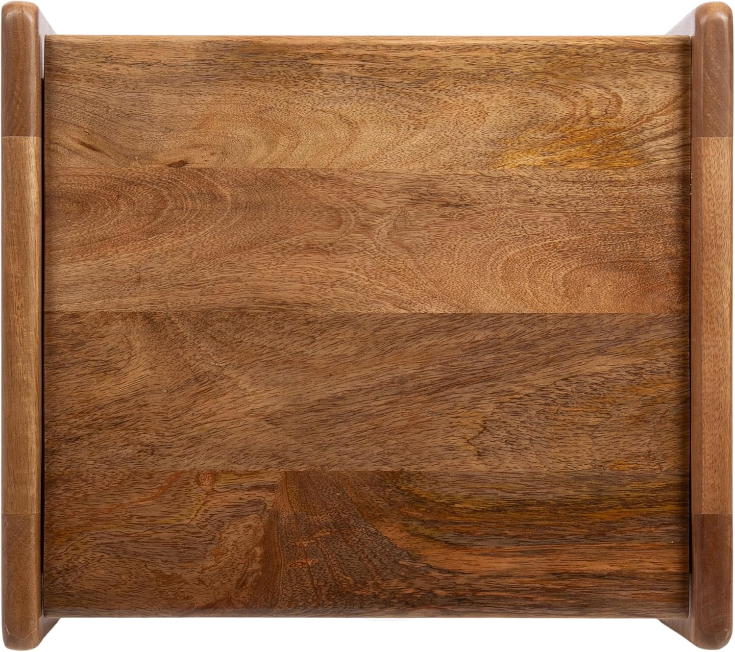 Kate and Laurel Aarstad Modern Rectangle Mango Wood Side Table, 16 x 14 x 22, Walnut Brown, Mid-Century Arched Two-Tier End Table for Use as a Bedroom Nightstand or Living Room Plant Stand