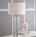 SAFAVIEH Lighting Collection Velma Modern Contemporary Clear Glass Pull Chain 31-inch Bedroom Living Room Home Office Desk Nightstand Table Lamp (LED Bulbs Included)