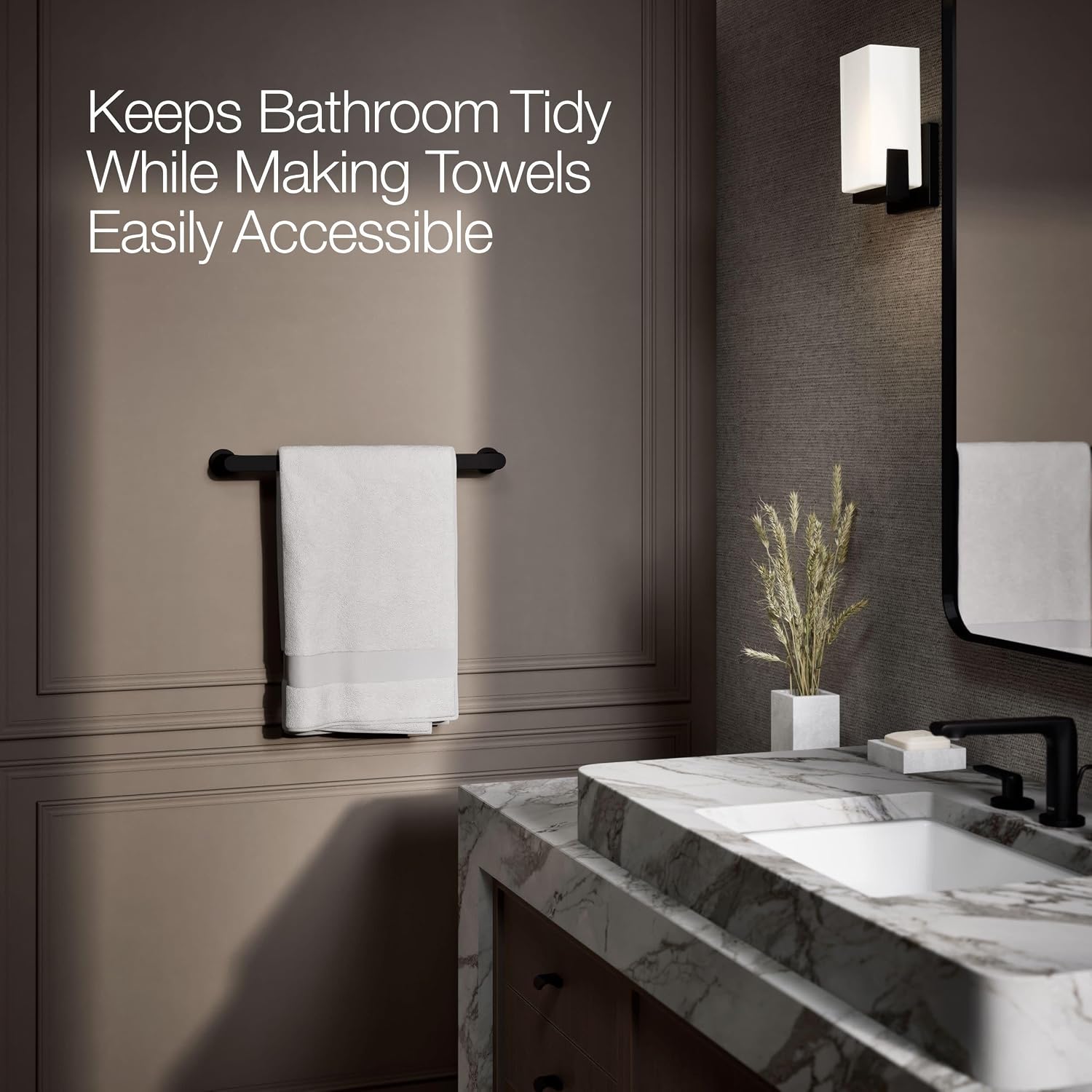 Kohler 97494-BL Avid® 18' Towel bar, Matte Black