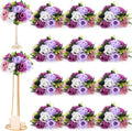 Hotop 24 Pcs Artificial Rose Flower Balls for Centerpieces, Silk Roses Kissing Balls Romantic Faux Floral Arrangements for Engagement Wedding Home Decor (Fantasy Violet)