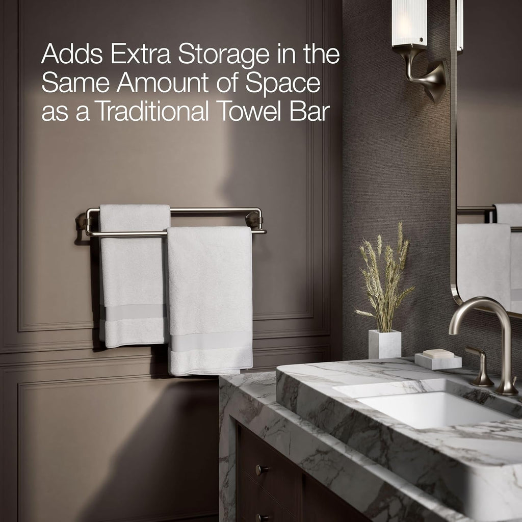 Kohler 27062-BN Occasion® 24' Double Towel bar, Vibrant Brushed Nickel