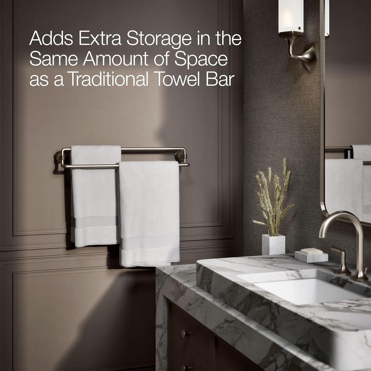 Kohler 27062-BN Occasion® 24' Double Towel bar, Vibrant Brushed Nickel