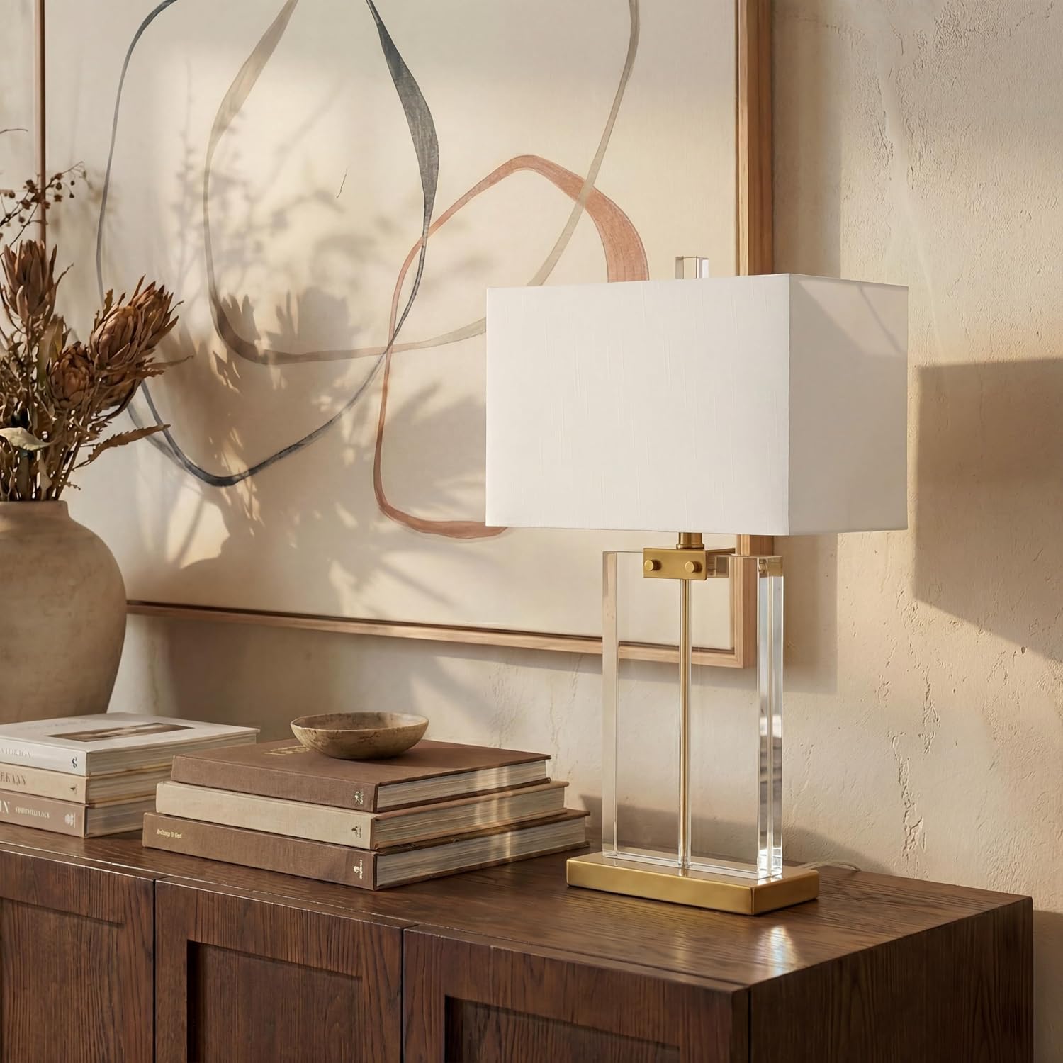SAFAVIEH Couture Lighting Collection Maddock Crystal 26-inch Bedroom Living Room Home Office Desk Nightstand Table Lamp (LED Bulb Included)