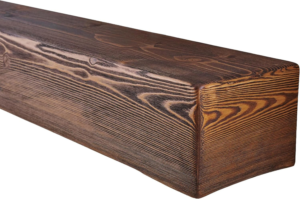Handmade Fireplace Mantel Shelf, Extra Wide Rustic Wood Mantles for Over Fireplace, Wall Mounted Floating Mantel Shelves for Living Room Decor (Light Walnut, 72 inches)