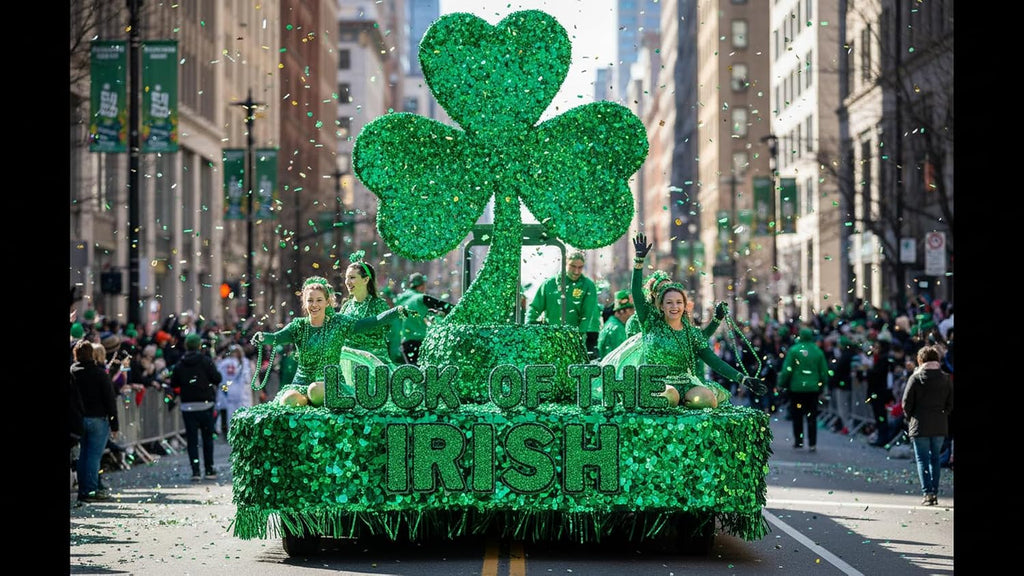 Anderson's Green Metallic Floral Sheeting, 30 Ft. Parade Float Decoration for Trailers, Parties, Weddings, Proms, Photo Backdrops & Events – Shiny Fringe Garland for Indoor/Outdoor Use