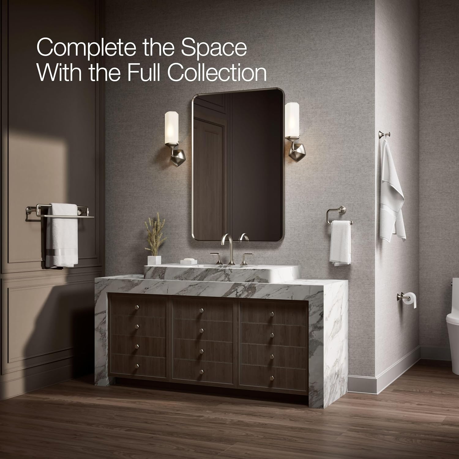 Kohler 27062-BN Occasion® 24' Double Towel bar, Vibrant Brushed Nickel