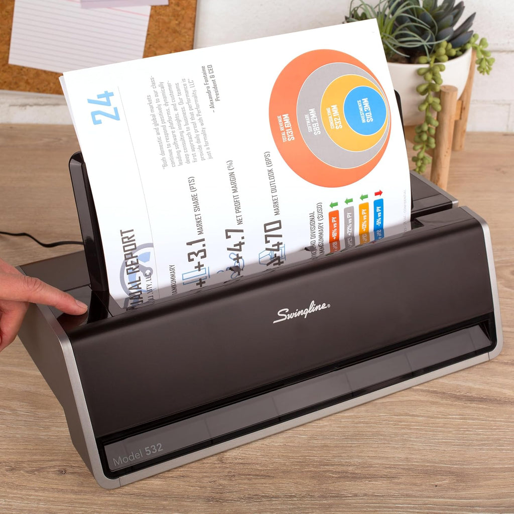 Swingline Electric Hole Puncher 2 Hole, 28 Sheet Capacity Hole Punch, Jam Resistant, Touch Screen, Platinum (74532)