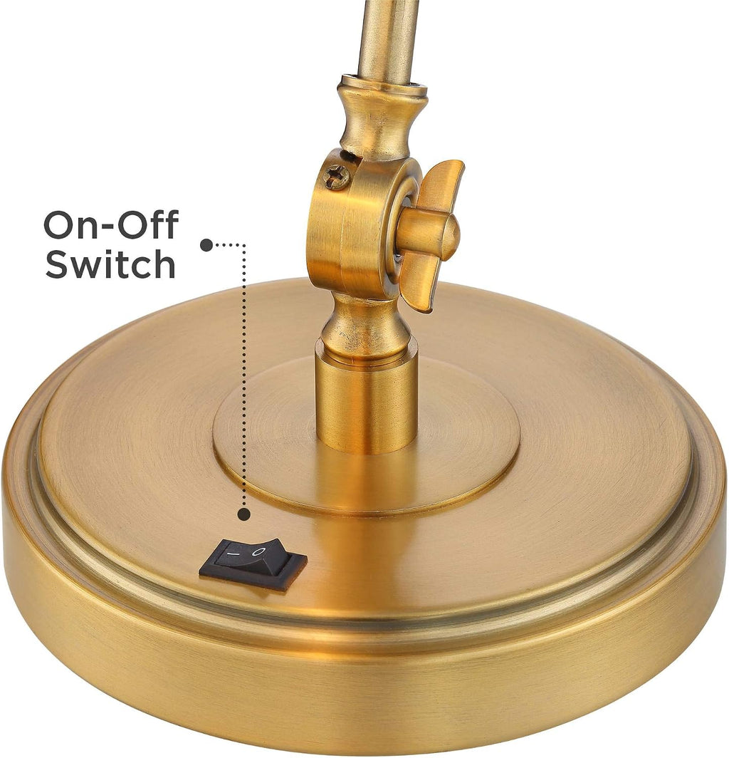 360 Lighting Wray 26 3/4' High Modern Desk Lamp with USB Charging Ports A+C Warm Brass Gold Metal Adjustable Arm Head for Bedroom Living Room House Bedside Home Office Reading Family