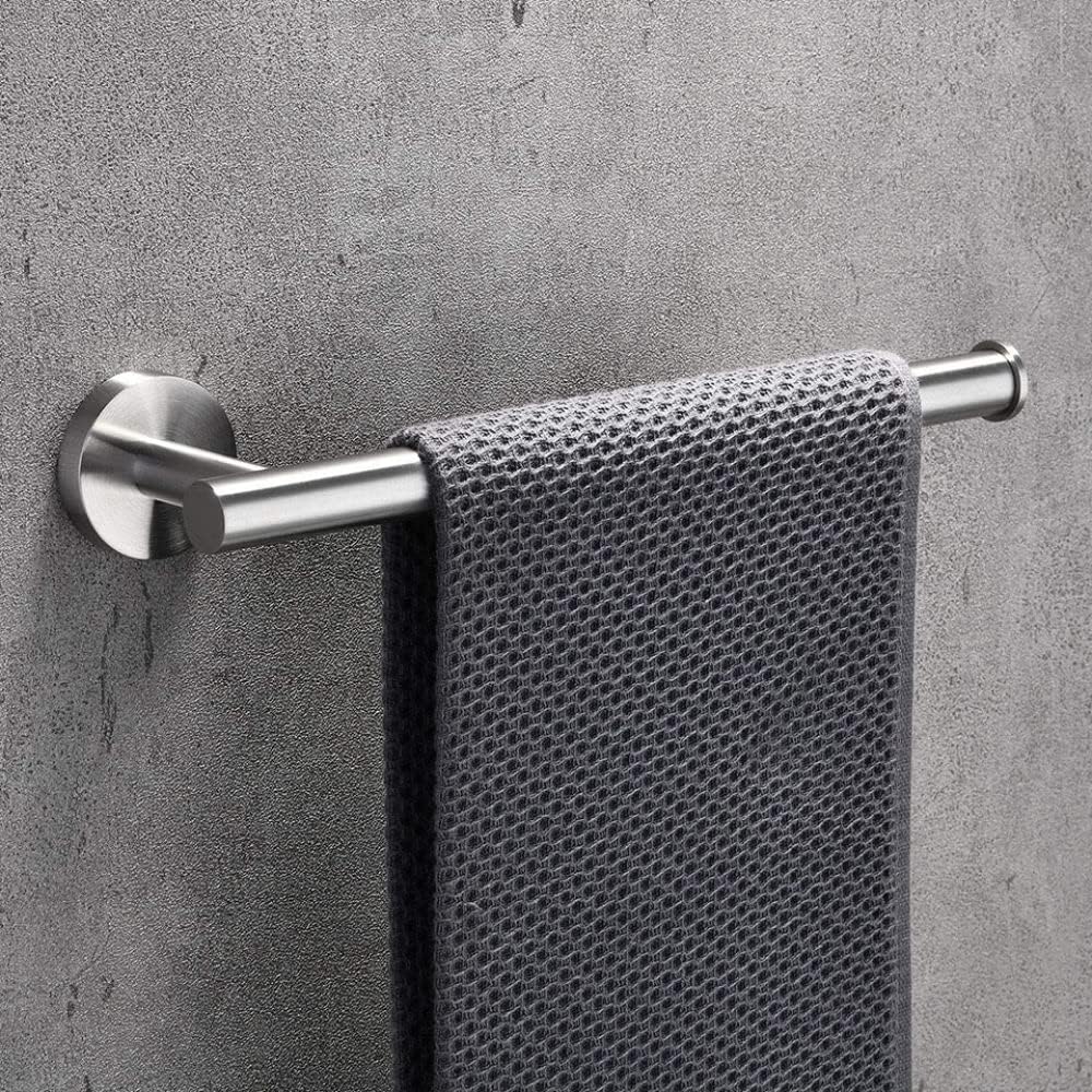 Round Bathroom Accessories Stainless Steel Brushed Toilet Paper Holder Towel Ring Robe Hook Towel Rail Bar Bathroom Hardware,3 Piece Set
