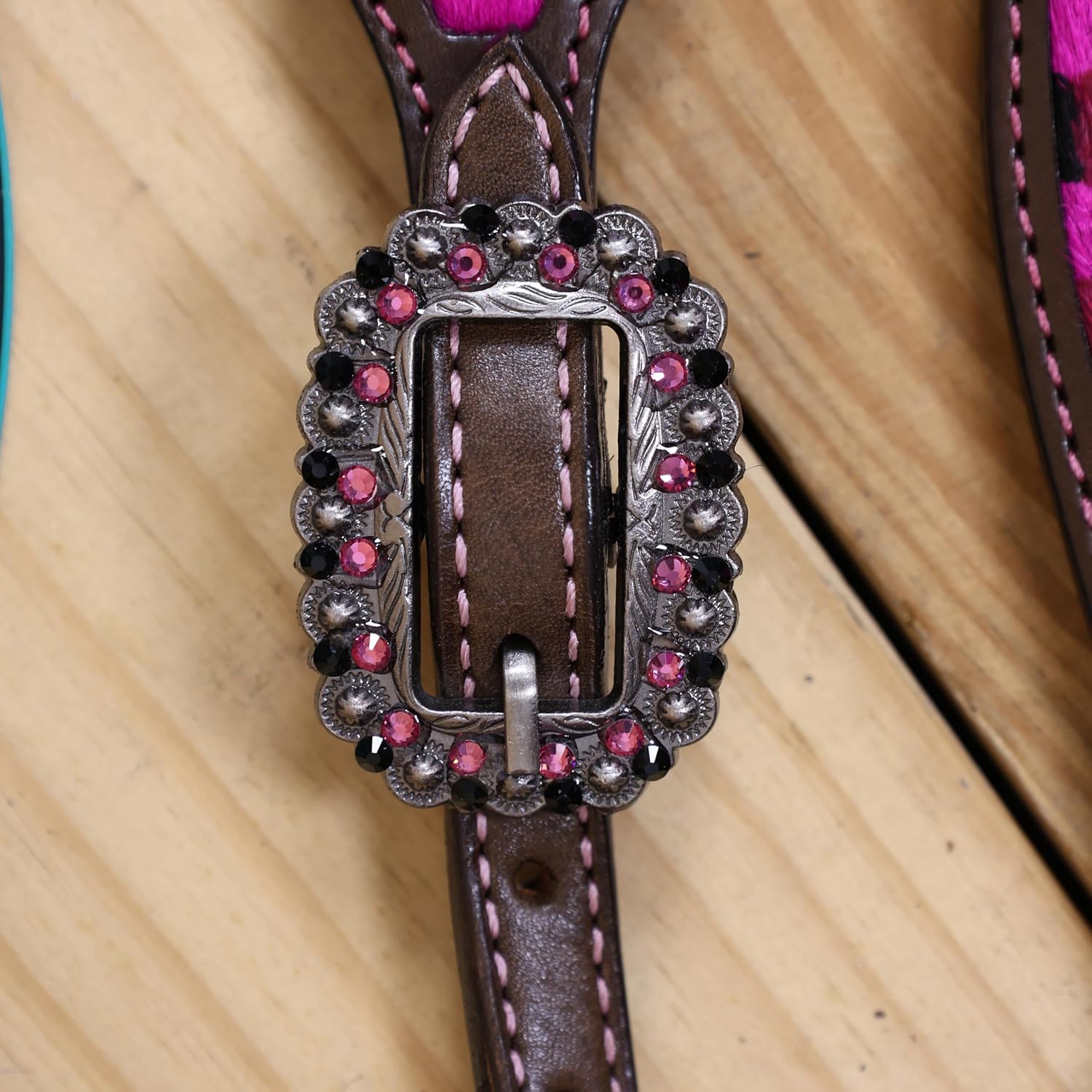 Cheetah Headstall & Breast Collar Tack Set – Gladiator Style with Leopard Print on Leather | Genuine Argentine Cow Leather | Antique Nickel Hardware & Copper Rivet Buckles