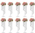 10 Pcs 31.5' Clear Acrylic Tall Flower Vases - Cylinder Pedestal Stands for The Table Centerpieces for Parties, Chandelier Crystals Decorative Flower Stand, Wedding, Celebration, Home Decoration