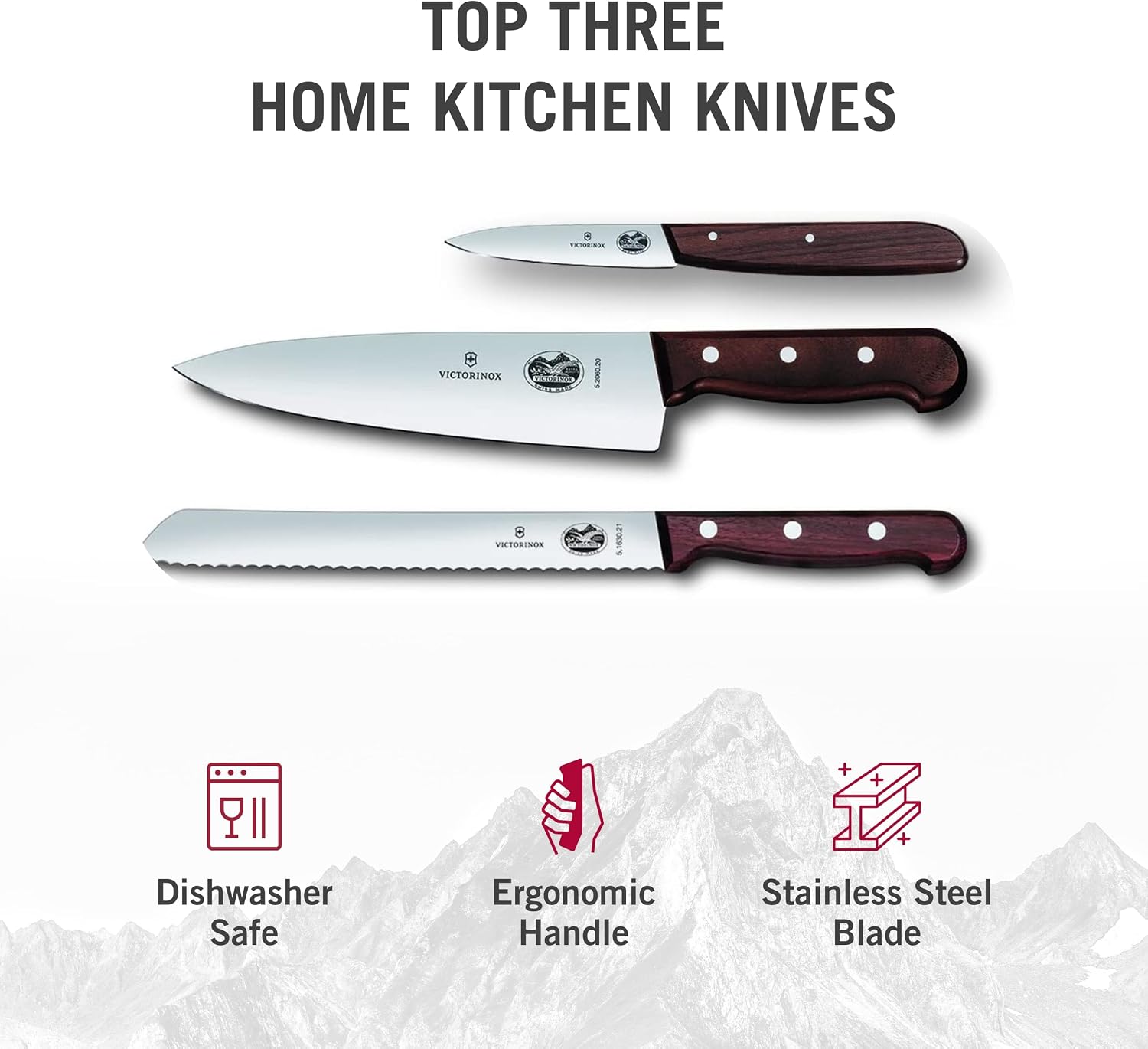 Victorinox Rosewood 3-Piece Flat Knife Set