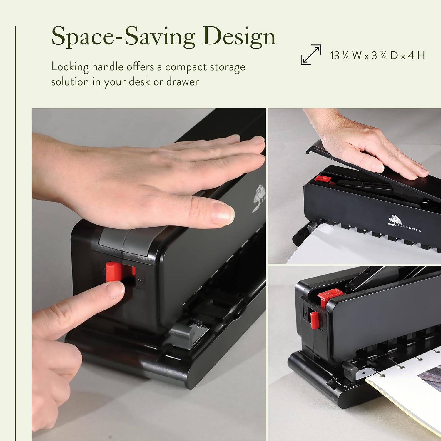 Levenger Circa Leverage Discbound Hole Punch, Heavy-Duty Large Paper Puncher for Disc Notebooks, Binders, Journals, Business Home Office Supplies