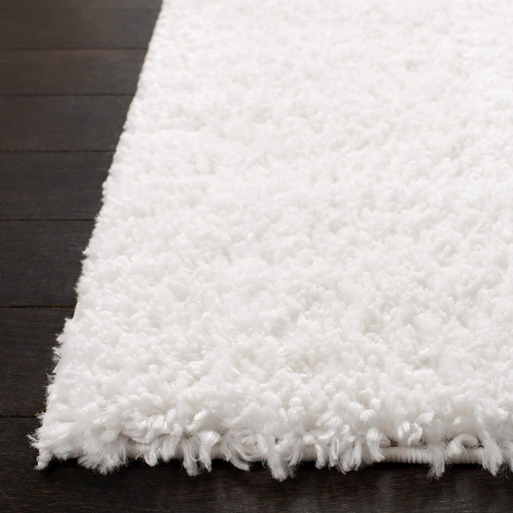 SAFAVIEH August Shag Collection Area Rug - 2'3' x 20' Runner, White, Non-Shedding & Easy Cleaning, Plush Thick Pile, Ideal for Living Room, Bedroom, Dining Space (AUG900A)