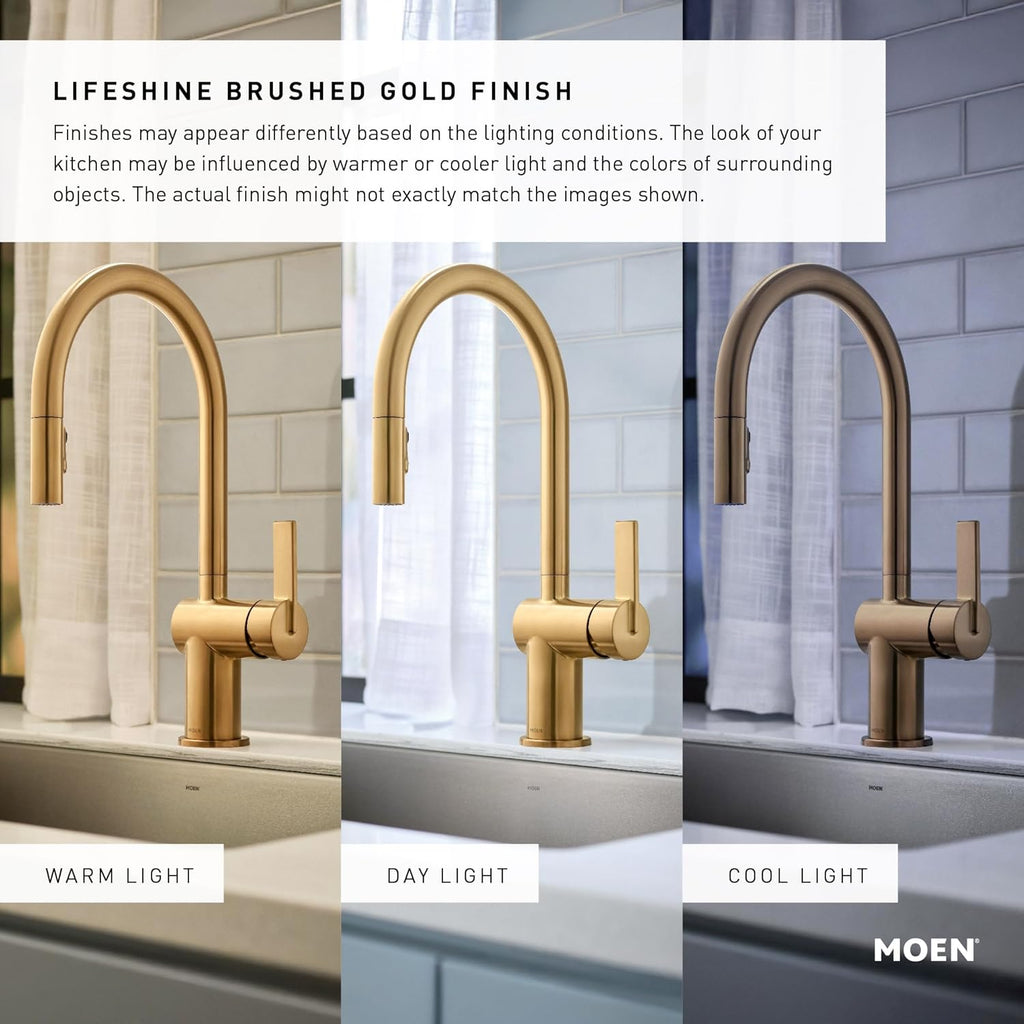 Moen YB0324BG Flara 24-Inch Single -Towel Bar, Brushed Gold