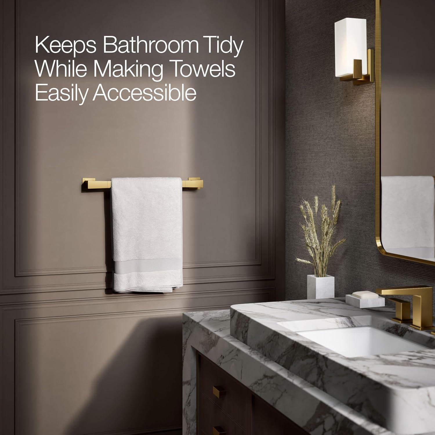 Kohler 26633-2MB Honesty® 18' Towel bar, Vibrant Brushed Moderne Brass