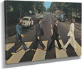 Amk Wood Vintage Rock Band Inspired Canvas Wall Art | Retro Musicians Street Crossing Print | Handmade Home Décor – Various Sizes (60in x 40in Gallery Wrapped)