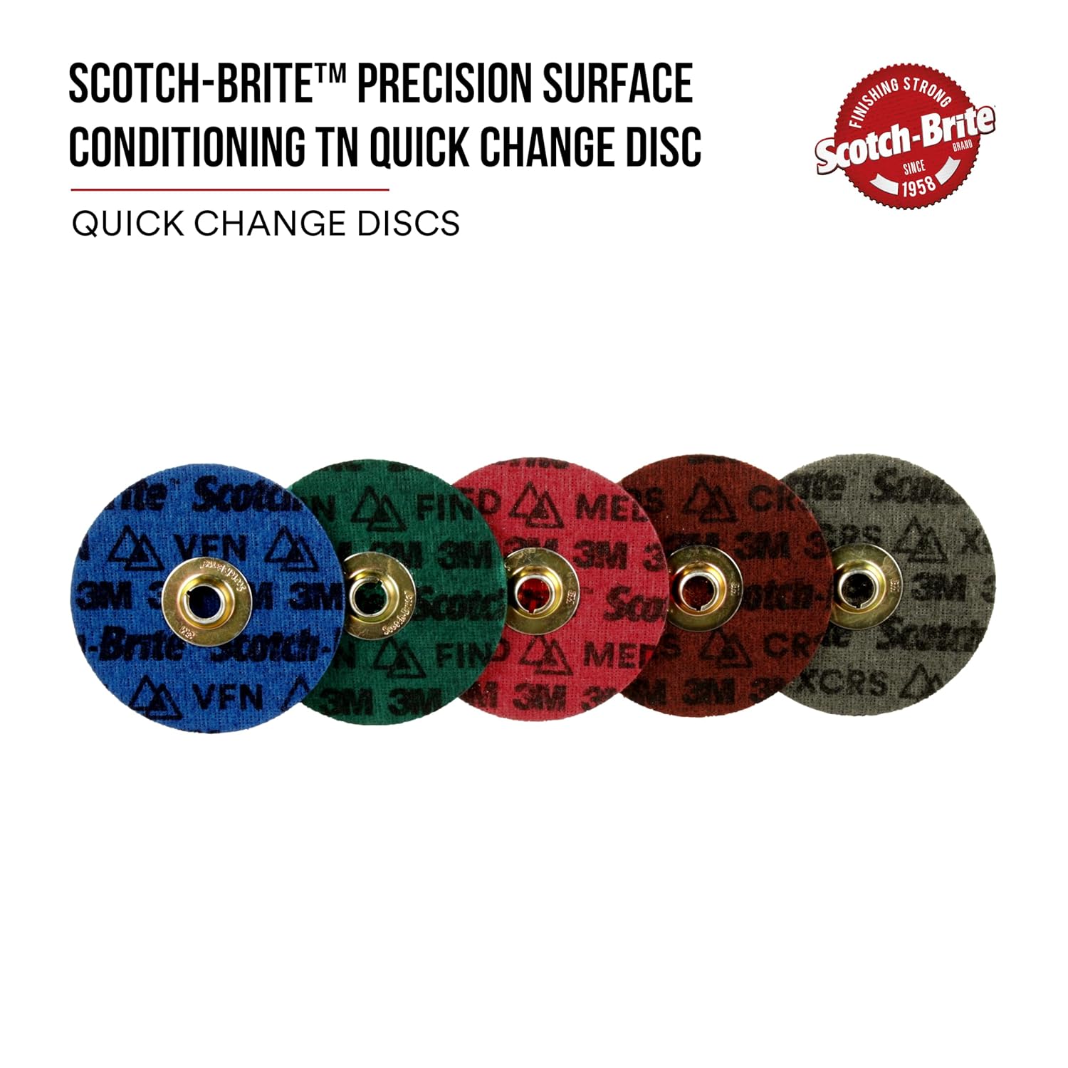 Scotch-Brite Precision Surface Conditioning TN Quick Change Disc, PN-DN, Medium, 4-1/2 in, 50 ea/Case
