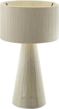 Modway Gia Vintage Modern Cotton Thread Table Lamp in Natural - Unique Retro Boho Accent Lamp with Metal Base and Repeating Stripes Design