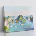 Ha Long Bay Canvas Print – Vietnam Limestone Karsts Wall Art, Halong Bay Seascape Decor, Southeast Asia Travel Poster Ready to Hang(24x36inches)