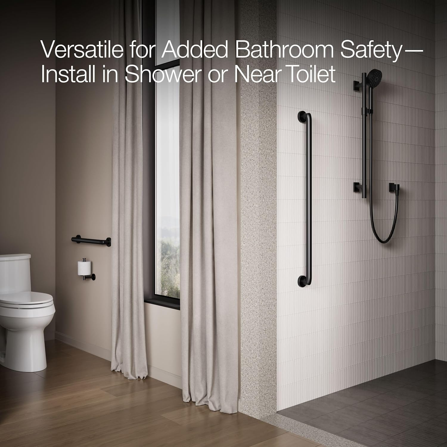 Kohler K-24551-BL Kumin Towel Bar, Matte Black