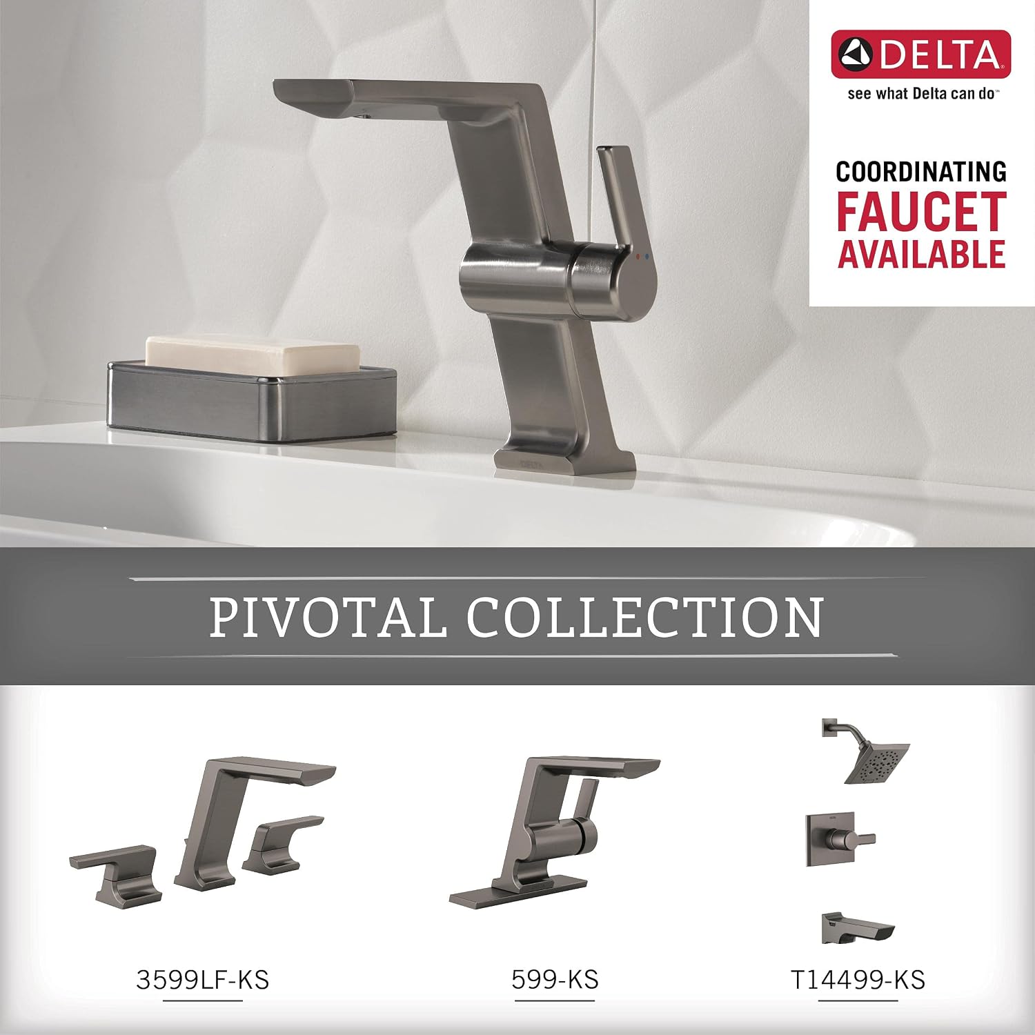 Delta Faucet 79918-KS Pivotal Wall Mounted 18' Towel Bar in Black Stainless