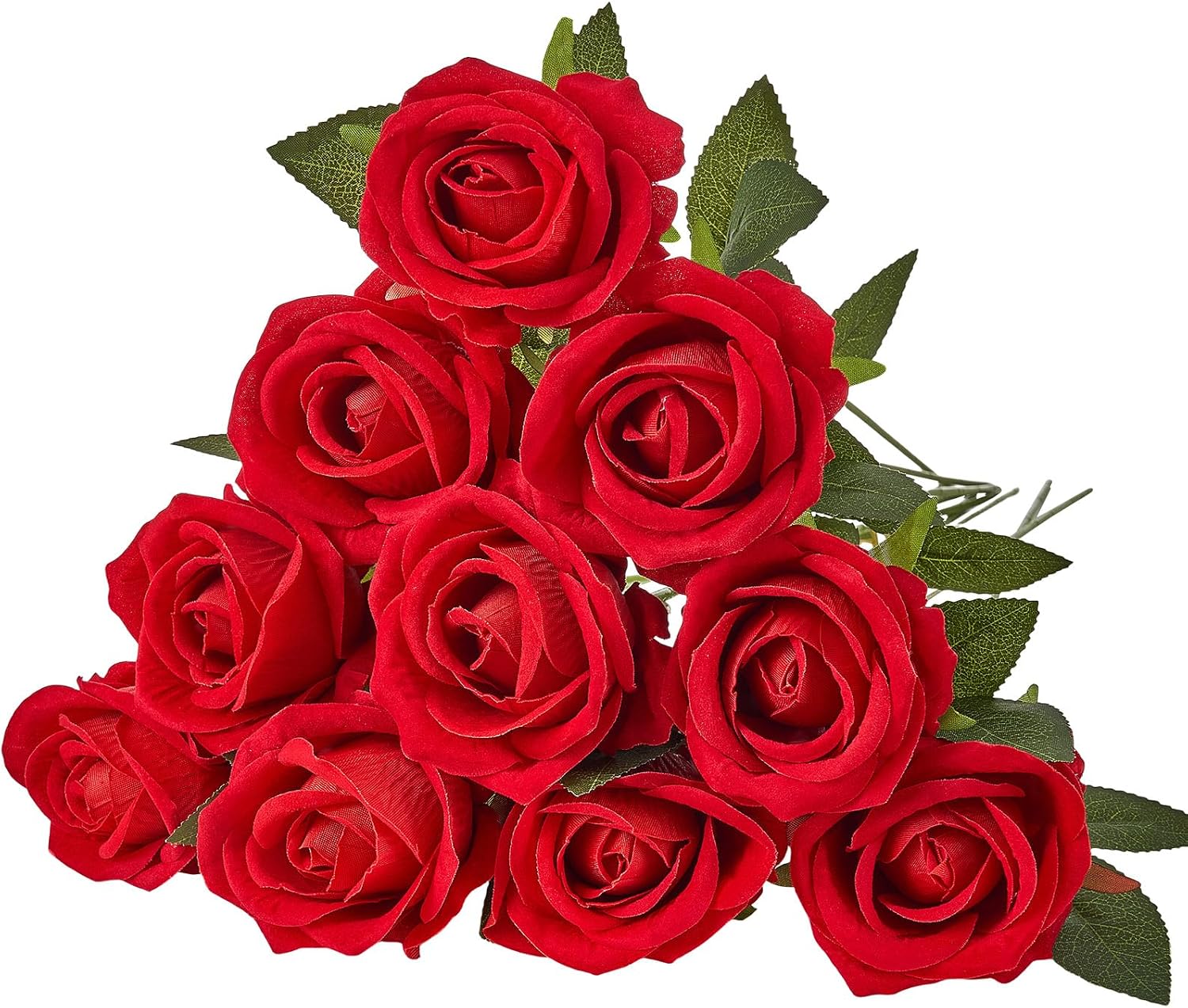 VEVOR Artificial Flowers, 500 pcs Real Looking Red Foam Fake Roses Bulk, Faux Red Bridal Shower with Stems for DIY Wedding Bouquets, Home Centerpieces Arrangements, Party Tables Decorations