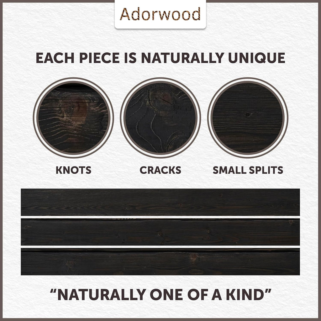 Handmade Fireplace Mantel Shelf 60', Extra Wide Rustic Wood Mantles for Over Fireplace, Wall Mounted Floating Mantel Shelves for Living Room Decor (Ebony, 60Lx6Hx8D)