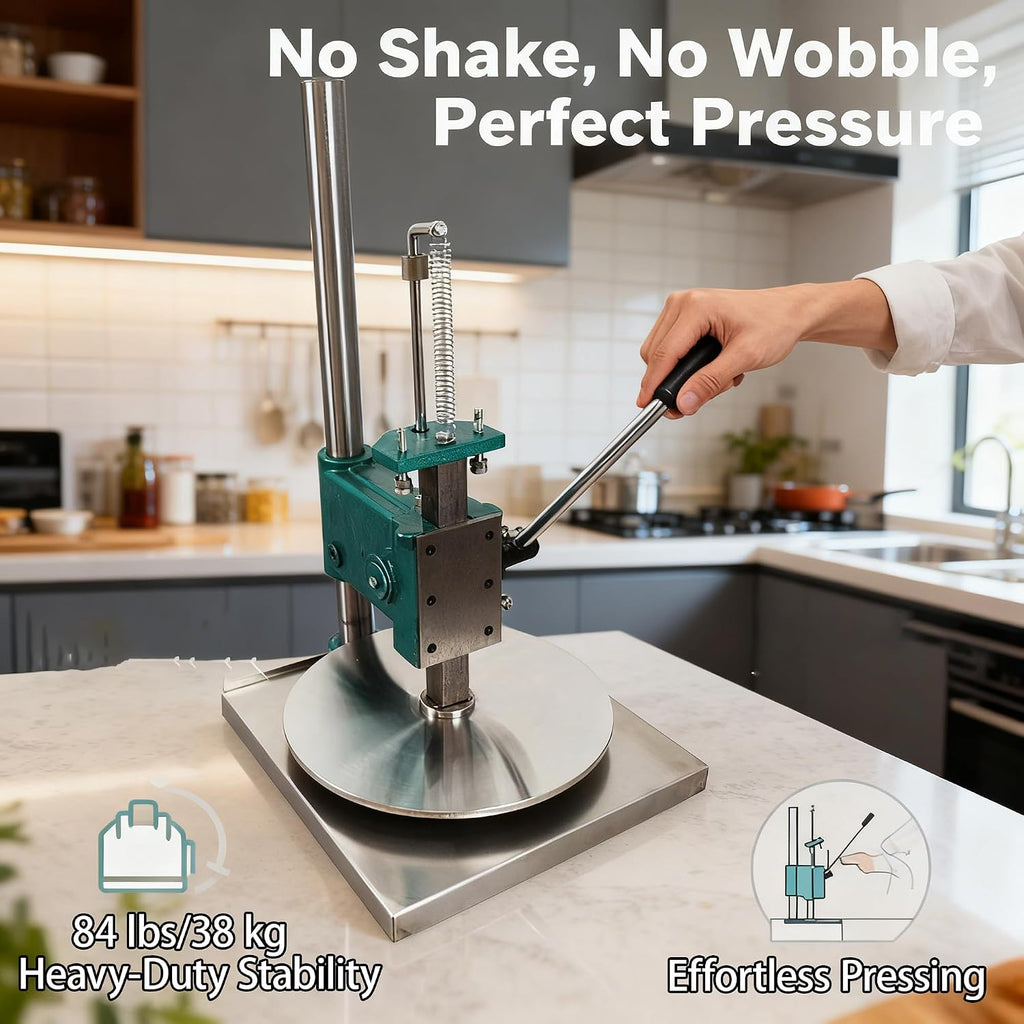 INTBUYING 14inch Manual Pizza Dough Pastry Press Machine Household Pizza Cake Press Machine Dough Press Sheeter Dough Pastry Presser Stainless Steel Pasta Maker Pizza Express Machine