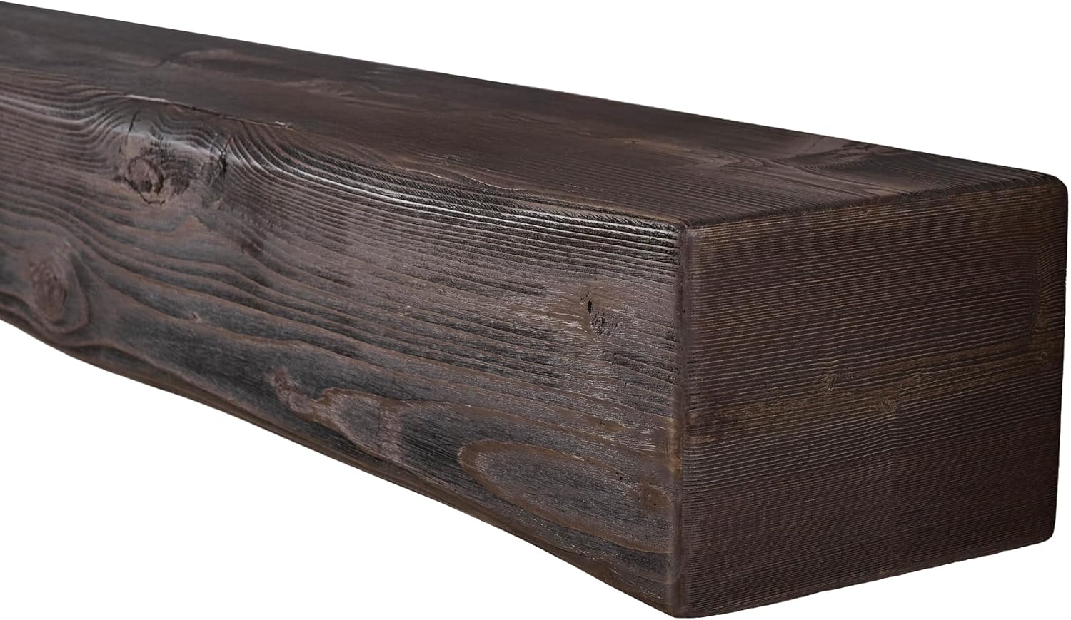 Handmade Fireplace Mantel Shelf, Extra Wide Rustic Wood Mantles for Over Fireplace, Wall Mounted Floating Mantel Shelves for Living Room Decor (Dark Walnut, 60 inches)