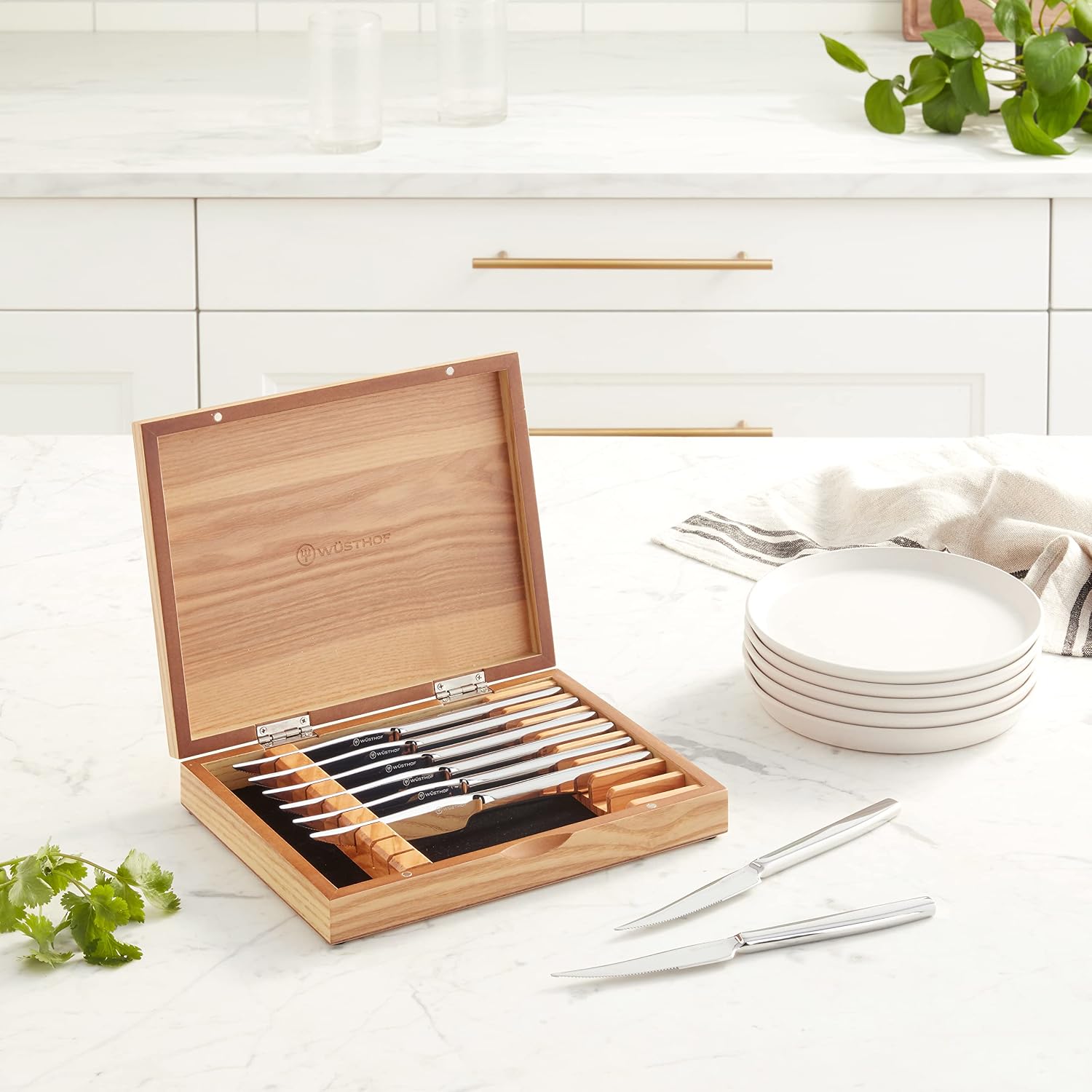 WÜSTHOF 8-Piece Stainless Mignon Steak Knife Set, Silver