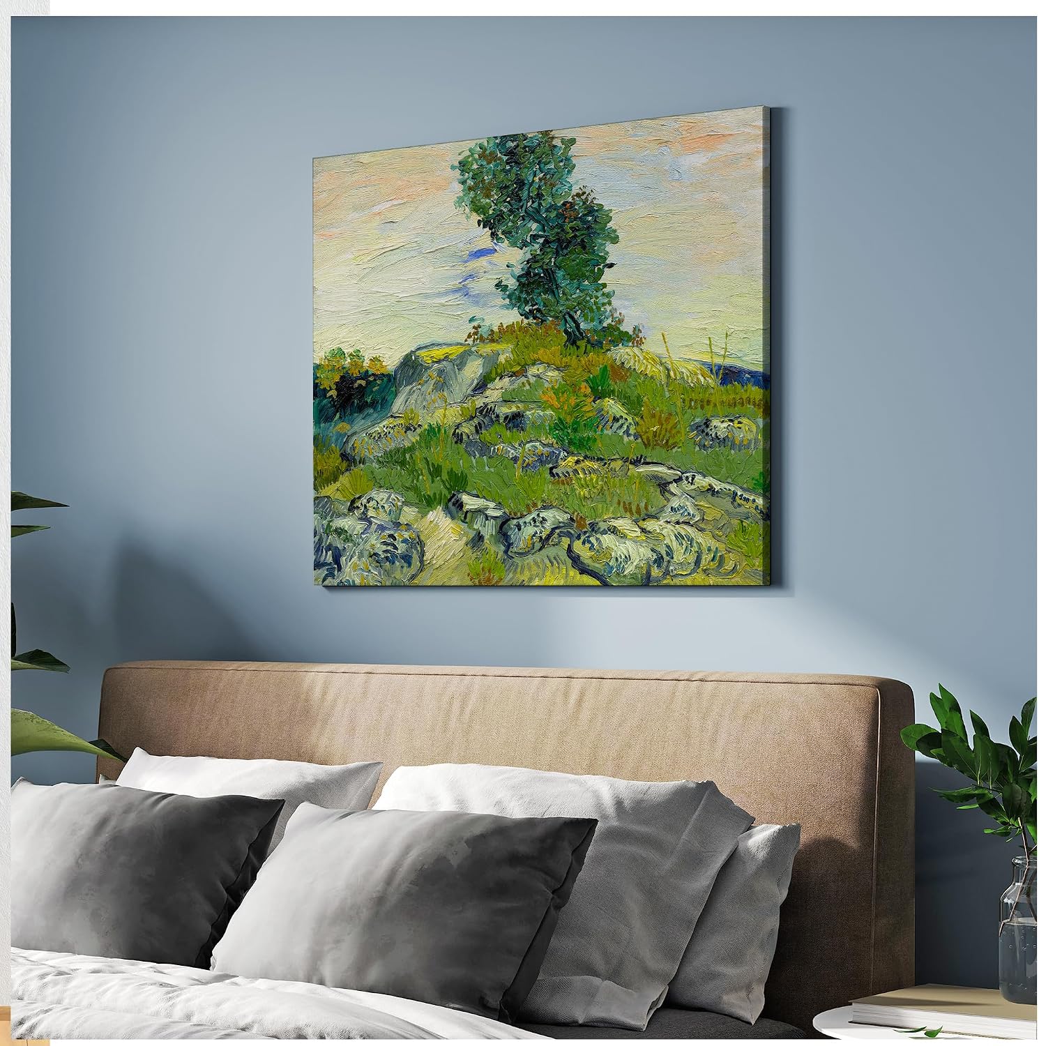 CP CANVASPATH The Rocks by Vincent Van Gogh Size:30x36x1.5 Canvas Prints Giclee Print Wall Art for Home Decor