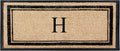 A1 Home Collections Natural Coir & Rubber Hand-Flocked Monogrammed Doormat - Heavy Duty Anti-Shedding Front Door Mat, Thick & Durable Entrance Mat - H, 30' x 60'