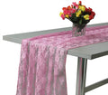 MDS Pack of 15 Wedding 27 x 170 inches Long Sheer lace Table Runner for Wedding Banquets Decorations Birthday Parties, Engagements, Rustic Boho for 14Feet Table Runners - Dusty Pink