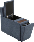 CHITA Versatile Storage Console for Modular Sofa, Multifunctional Side with Dual Cup Holders, Table, No Need Assembly, Blue