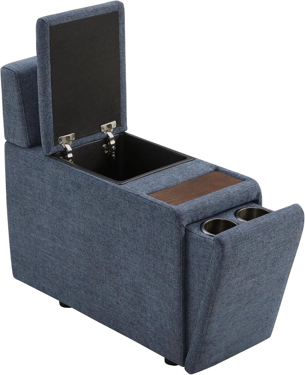 CHITA Versatile Storage Console for Modular Sofa, Multifunctional Side with Dual Cup Holders, Table, No Need Assembly, Blue