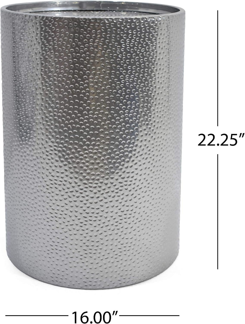 Christopher Knight Home Kaylee Modern Round Hammered Iron Accent Table (2 Pack) -Silver 16 in x 16 in x 22.25 in