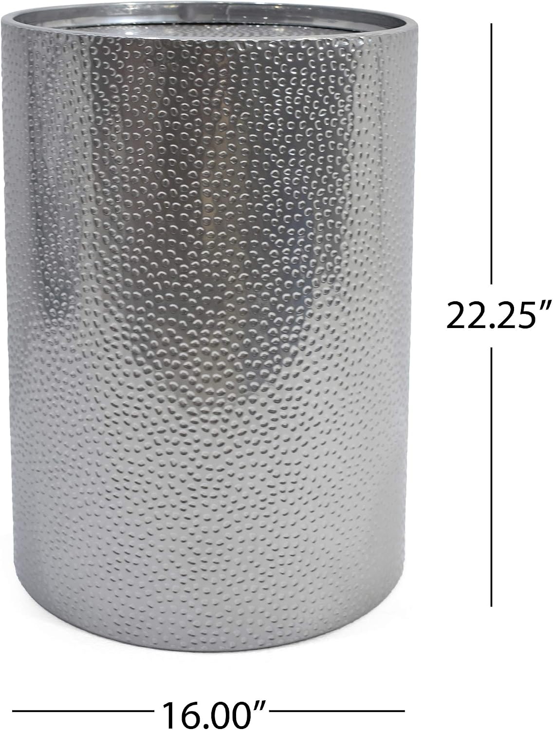 Christopher Knight Home Kaylee Modern Round Hammered Iron Accent Table (2 Pack) -Silver 16 in x 16 in x 22.25 in