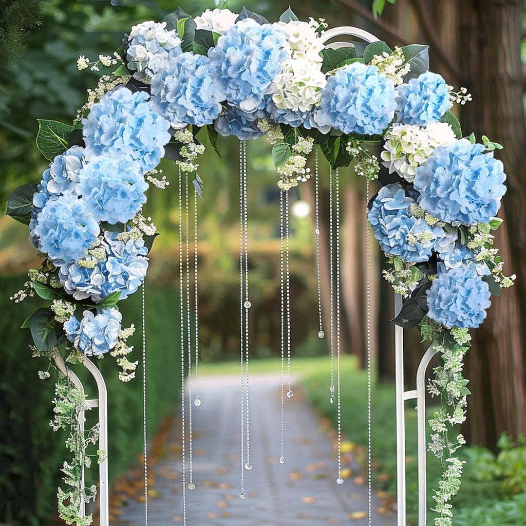 Auihiay 304 PCS Hydrangea Artificial Flowers, Hydrangea Artificial Flowers Bulk, Silk Hydrangea Flowers With Stems, Artificial Flowers for Outdoors, Wedding Party, Arch, Background, Home, Garden(Blue)