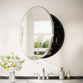 Keonjinn 28 x 28 in Round Medicine Cabinets for Bathroom, Brushed Nickel Surface Mount Medicine Cabinet, Circle Medicine Cabinet with Mirror, Adjustable Shelves Framed Bathroom Mirror with Storage