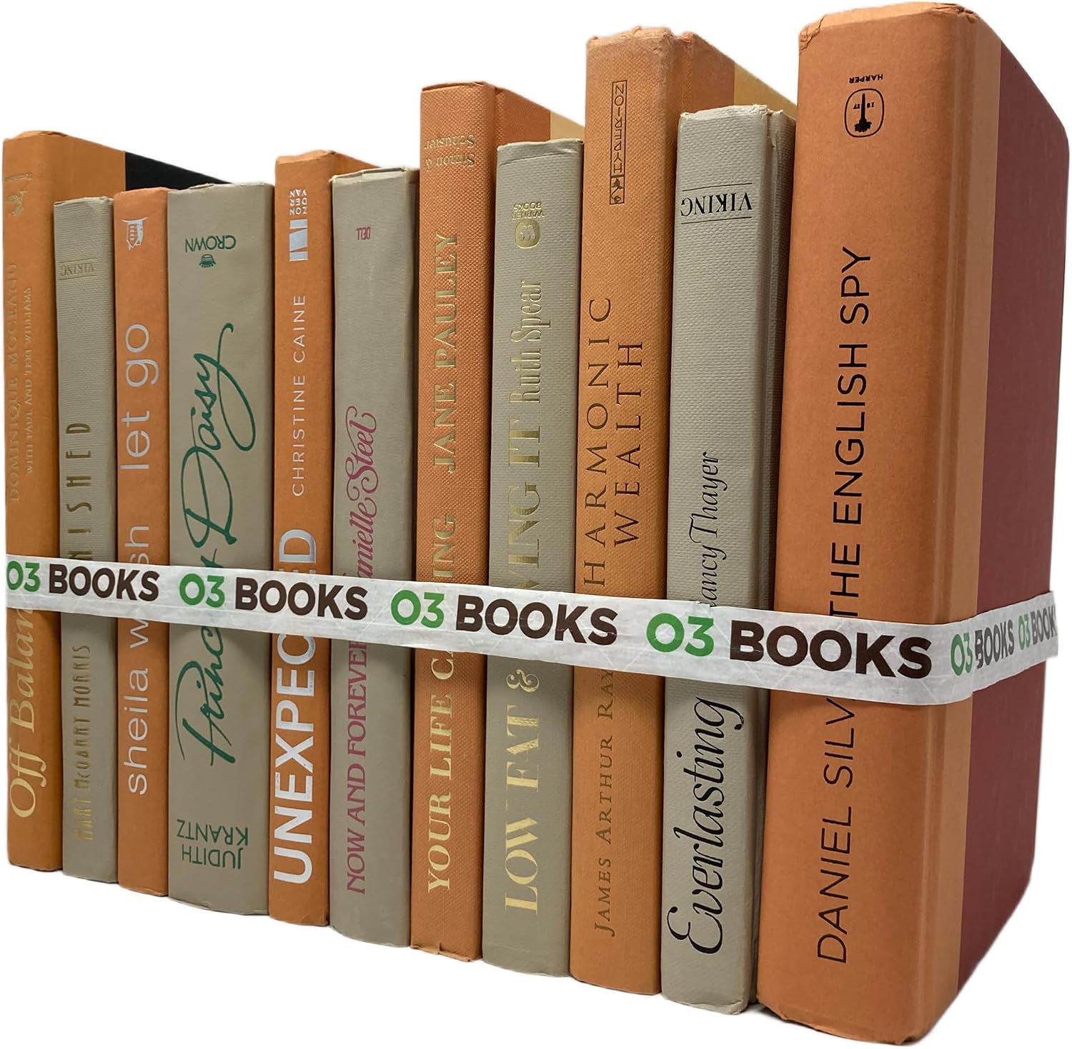 Handpicked Real Hardcover Books Mixed Color Decorative Sets for Home Decoration, Book Styling, Interior Design, Office, Wedding Displays, Staging. Perfect for Tabletop and Shelf Décor.