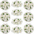 White Flowers Balls for Centerpieces: 10 PCS 14.2' Diam Flower Centerpieces for Tables in Wedding Reception Decorations Arrangement for Party Celebration Planners