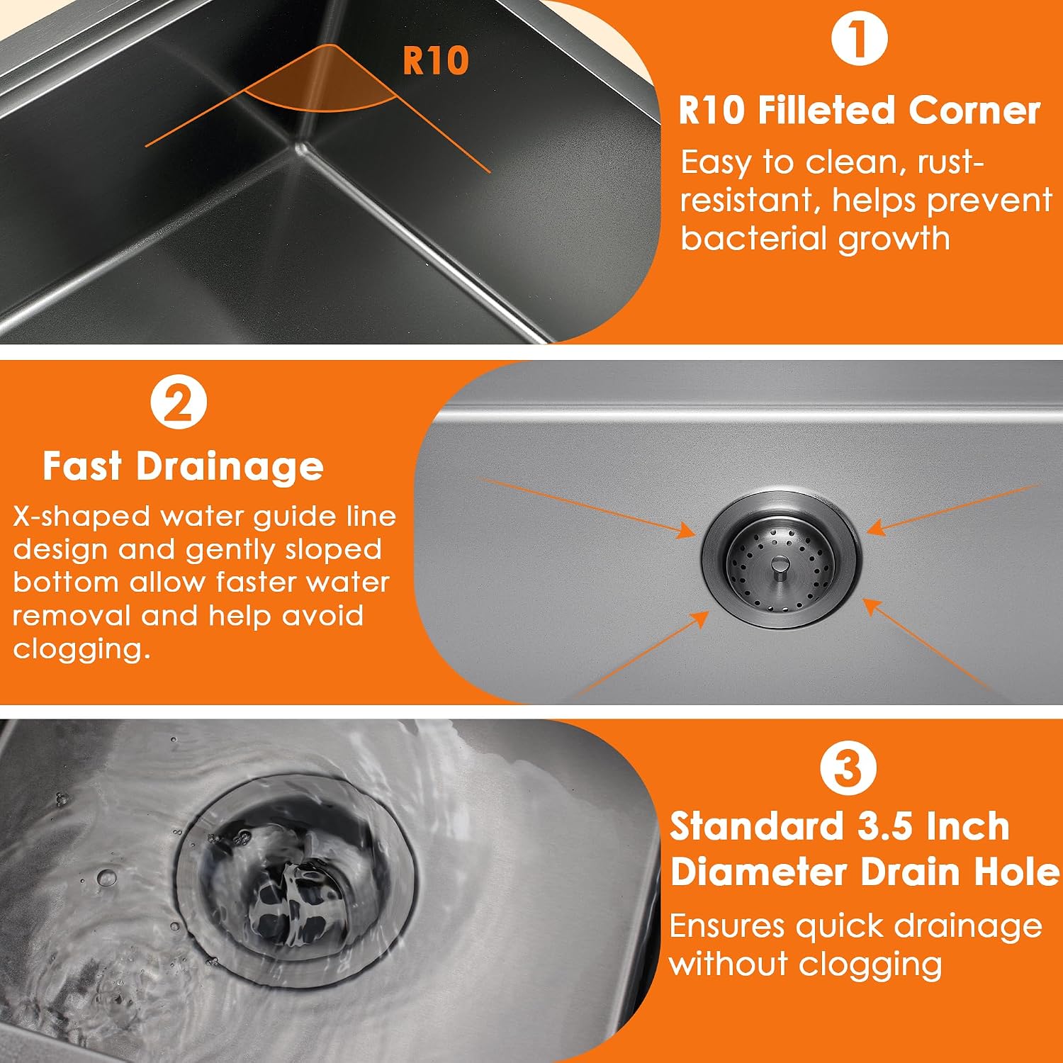 36Inch NANO PVD Black Farmhouse Kitchen Sink w/Pull-down Faucet 16 Gauge Stainless Steel Workstation Sink Scratch Resistant Surface w/Accessories (Gunmetal Single Bowl, 36 Inch w/Faucet)