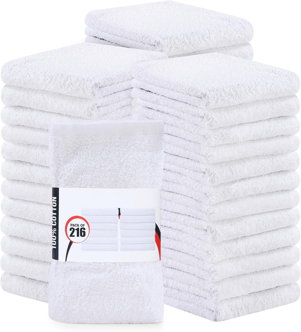 Utopia Towels - Kitchen Bar Mops Towels, Pack of 216 Towels - 16 x 19 Inches, 100% Cotton Super Absorbent White, Multi-Purpose Cleaning for Home and Kitchen Bars