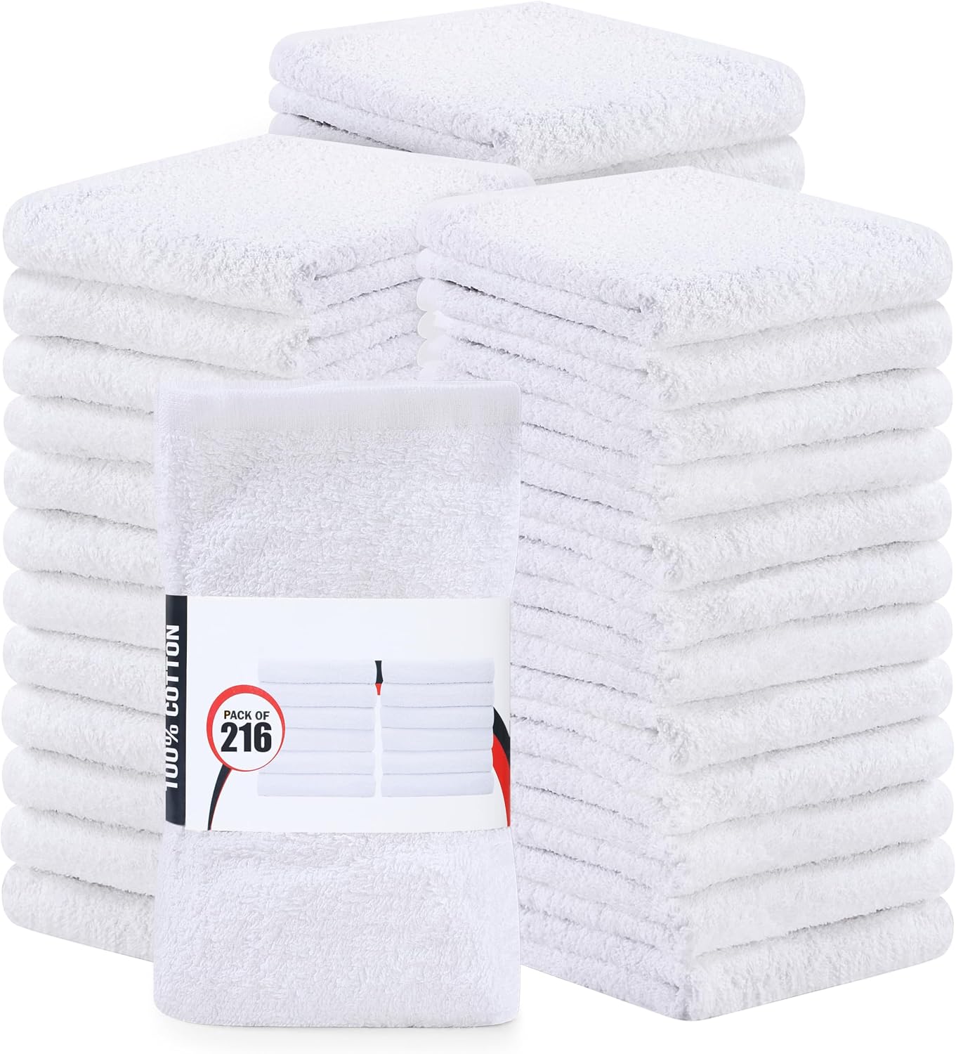 Utopia Towels - Kitchen Bar Mops Towels, Pack of 216 Towels - 16 x 19 Inches, 100% Cotton Super Absorbent White, Multi-Purpose Cleaning for Home and Kitchen Bars