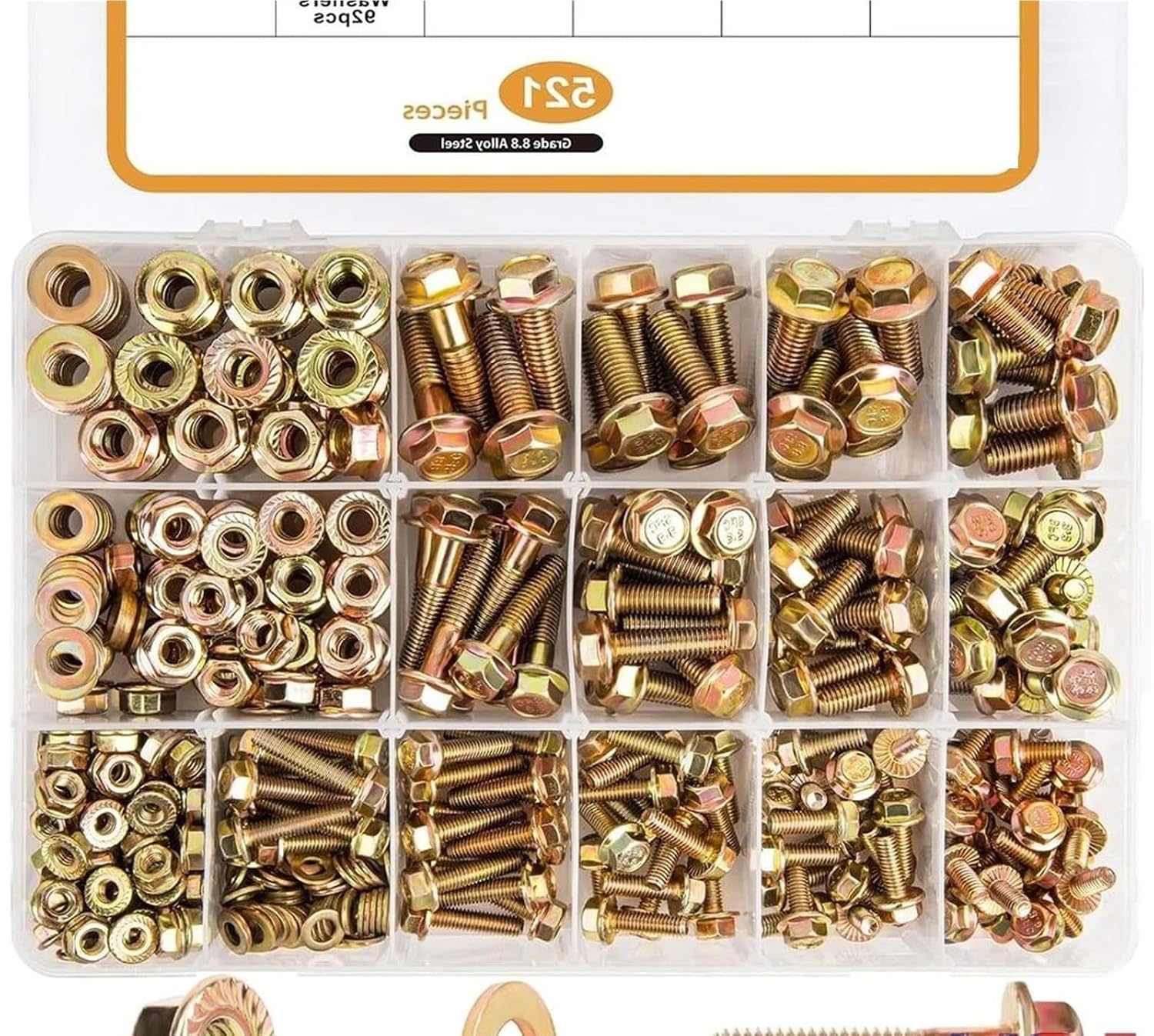 Set Screw Assortment Kit 521PCS Metric Class 8. Serrated Hex Cap Flange Bolts Assortment Kit for Homeowners,DIYers,Mechanics,Industrial Workers