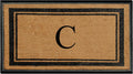 A1 Home Collections Natural Coir & Rubber Hand-Flocked Monogrammed Doormat - Heavy Duty Anti-Shedding Front Door Mat, Thick & Durable Entrance Mat - C, 30' x 48'