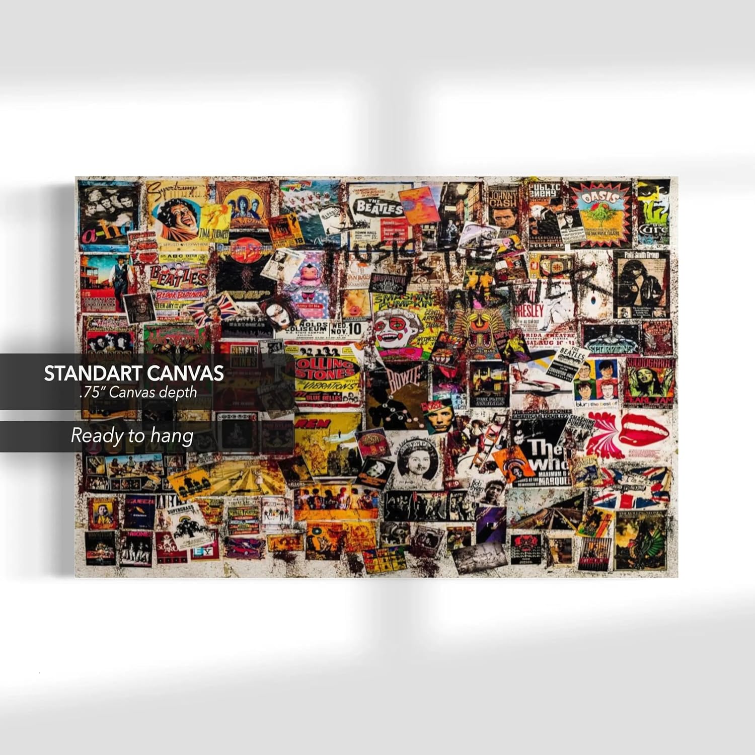 Canvastoria Music Is The Answer - Vintage Rock Concert Poster Print | Retro Rock Band Wall Art | Classic Music Memorabilia for Home, Bar, or Studio Decor