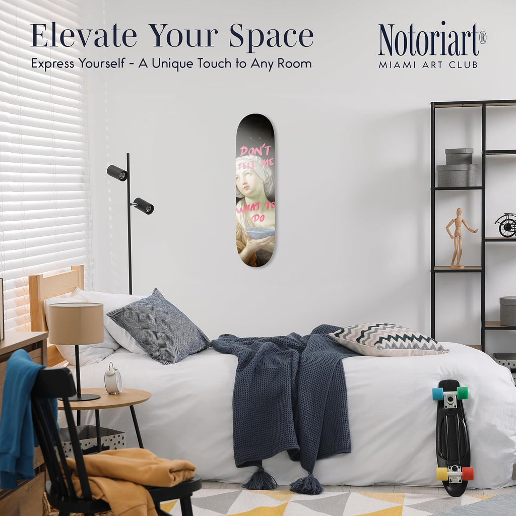 Modern Typography Acrylic Wall Art Die-Cut Easy-to-Hang, 1 Panel 8' x 32', What To Do Skateboard
